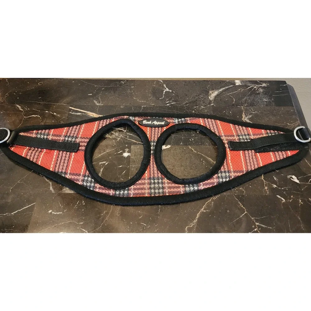 Bark Appeal Step In Pet Harness in Pink Plaid Size Small